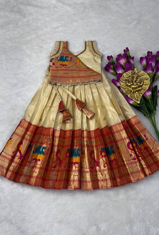 NEW LAUNCING PAITHANI KIDS LEHENGA CHOLI simmer silk Wholesale kids wear market in Ahmedabad